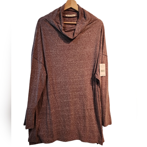 Free People Cowl Neck Over Sized Long Sleeve New With Tags Color Fig Size Large - Picture 1 of 5